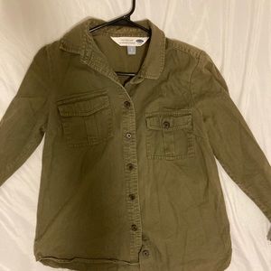 green long sleeve button down shirt by old navy size small
